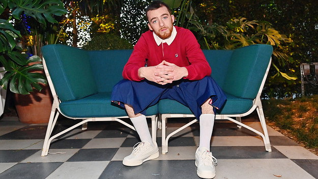 Angus Cloud is seen kicking back on a couch