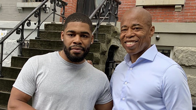 New York City mayor Eric Adams and his son Jordan Coleman
