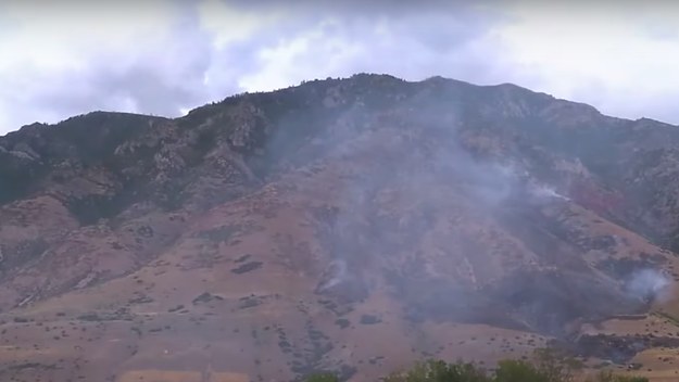 A look at a wildfire in Utah is pictured