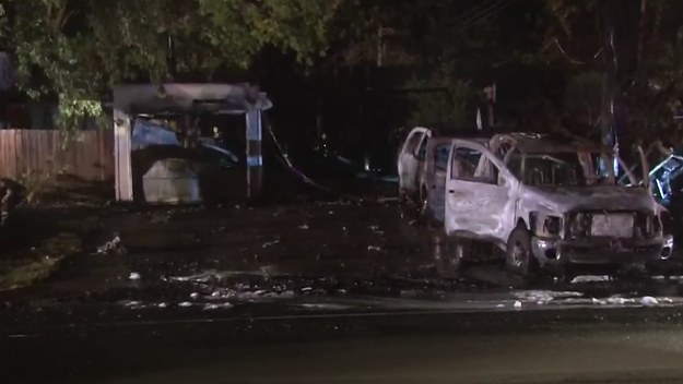 A fire is seen after response from local agencies