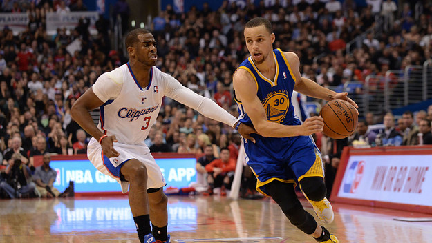 Stephen Curry and Chris Paul during the 2014 NBA Playoffs