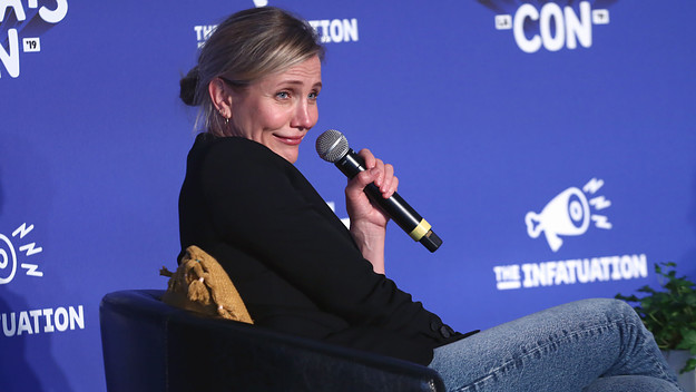 Cameron Diaz is seen speaking at an event