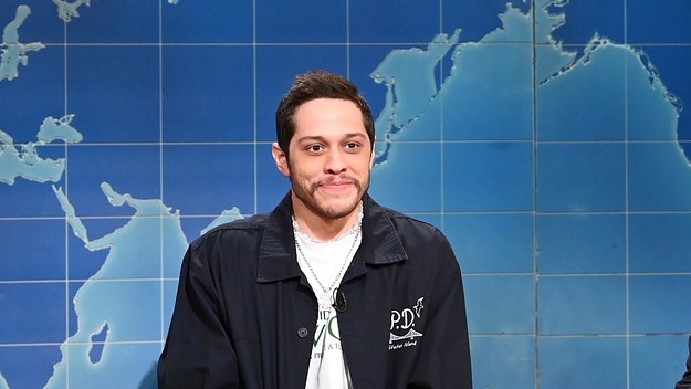 Pete Davidson and anchor Colin Jost during Weekend Update on Saturday