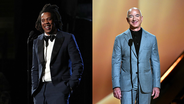Jay Z speaks at the 36th Annual Rock & Roll Hall Of Fame Induction Ceremony, Bezos at the People's Choice Awards