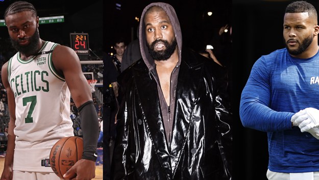Jaylen and Kanye and Aaron Donald re Donda Sports