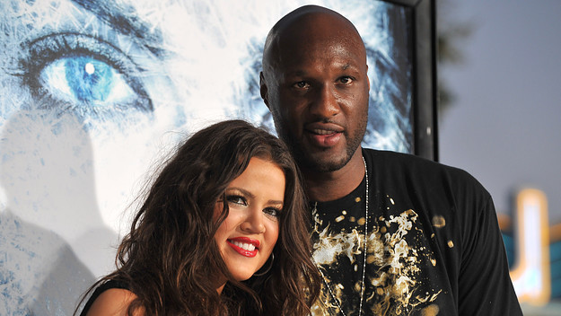 Khloe Kardashian and Lamar Odom pictured together.