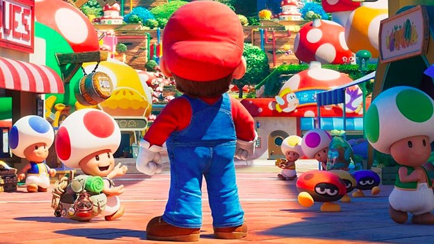 Super Mario Brothers movie poster is pictured