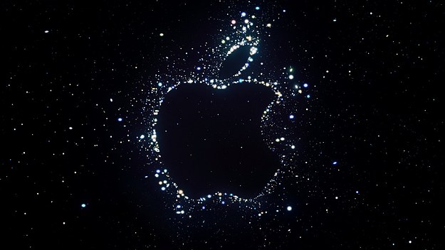 An Apple logo from the company's latest event
