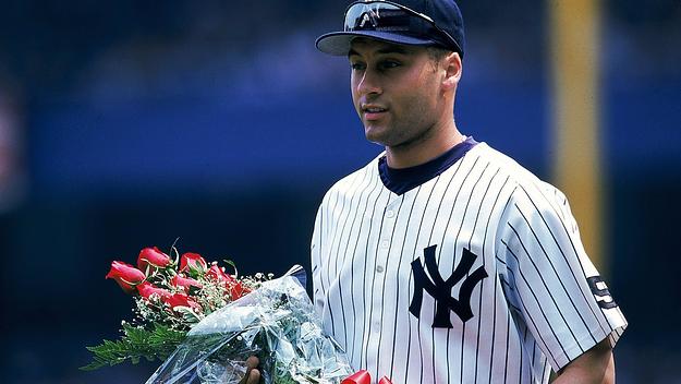 Derek Jeter during a New York Yankees game in 1999