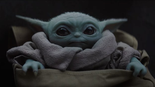 A photo of Baby Yoda from 'The Mandalorian.'