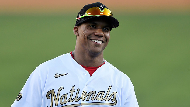 Juan Soto looks on during 2022 MLB All Star Game.