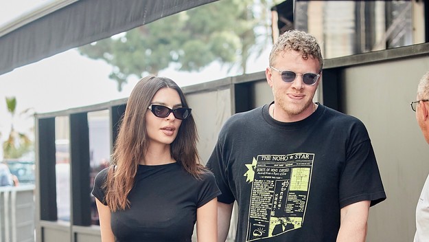 Emily Ratajkowski and Sebastian Bear-McClard are seen during the 75th annual Cannes