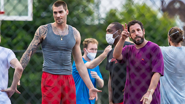 Adam Sandler and Juancho Hernangomez star Hustle, a movie about basketball.