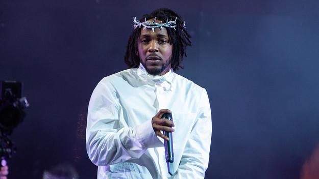 Kendrick Lamar performs at Glastonbury Festival.