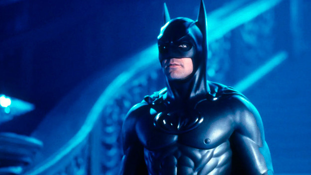 Batman is seen with a nipple suit