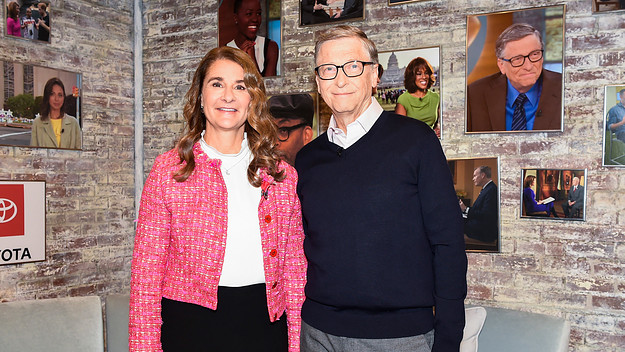 Bill and Melinda Gates in the CBS Toyota Greenroom before their appearance on CBS THIS MORNING
