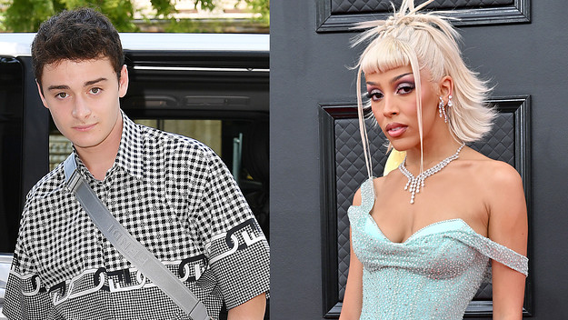 Noah Schnapp and Doja Cat are pictured
