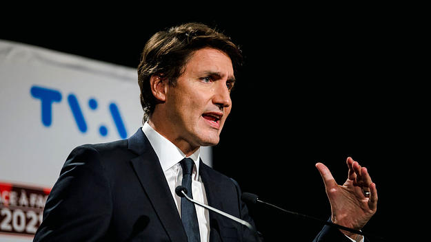 Trudeau speaks during debate