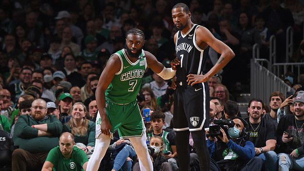 Jaylen Brown and Kevin Durant in the 2022 NBA Playoffs