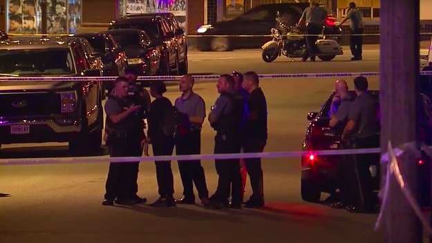 Police in Kansas City are pictured responding to a scene