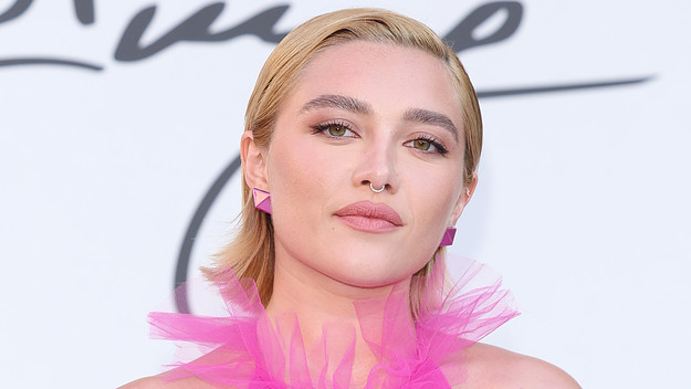 Florence Pugh arrives at Valentino fashion show.