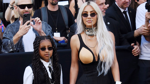 Kim and North at Paris Fashion Week