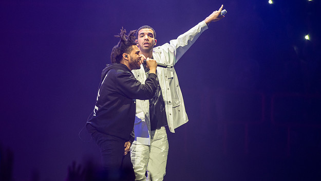Drake and Abel Tesfaye perform at Palais Omnisports de Bercy