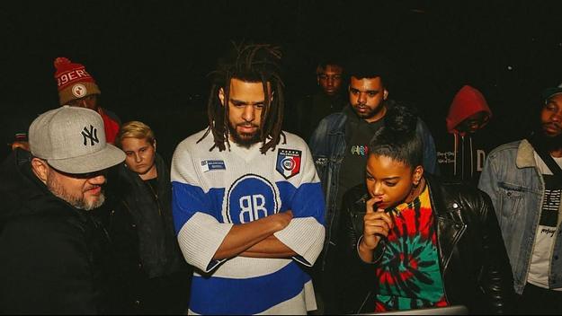 j cole and raeana together looking