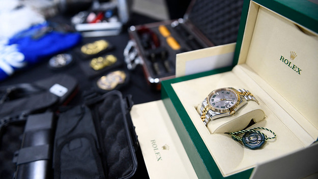 A counterfeit Rolex watch seized by US Customs and Border Protection.