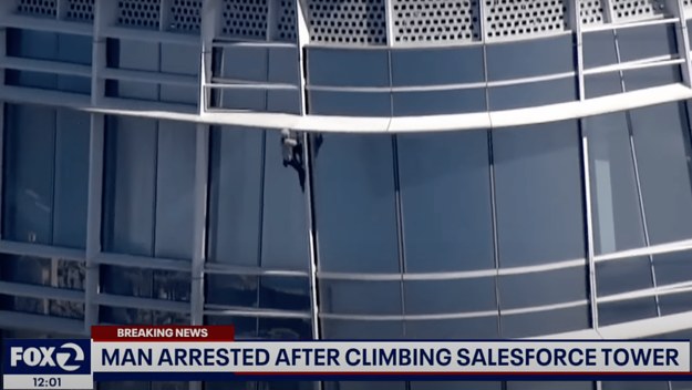 Man seen climbing Salesforce Tower in San Francisco