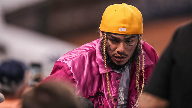 Rapper Tekashi 6ix9ine attends the game between the Miami Marlins and the New York Mets