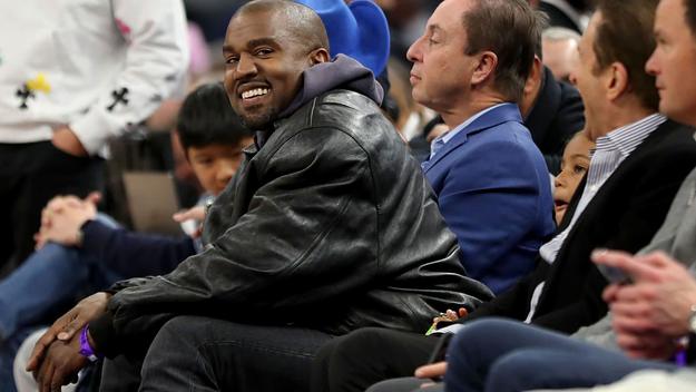 Kanye West at an NBA game in March