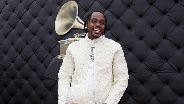 Fivio Foreign attends the 64th Annual GRAMMY Awards at MGM Grand Garden Arena