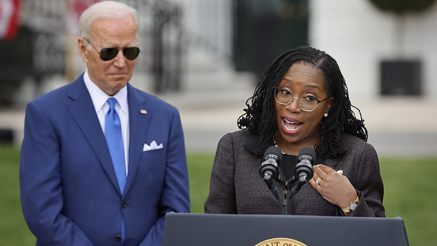 Ketanji Brown Jackson speaks on White House Lawn