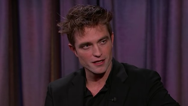 Robert Pattinson is pictured speaking