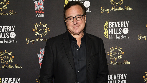 Bob Saget is pictured on the red carpet