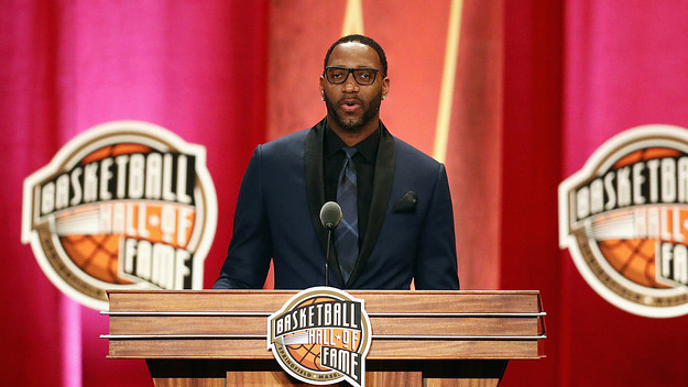 Tracy McGrady during 2017 Basketball Hall of Fame enshrinement ceremony