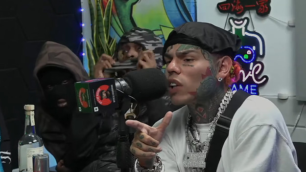 6ix9ine in an appearance on the 'Off the Record' podcast with DJ Akademiks