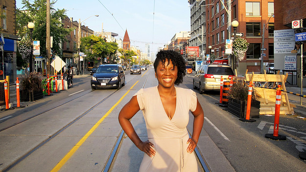 Vivianne Wilson standing on College Street