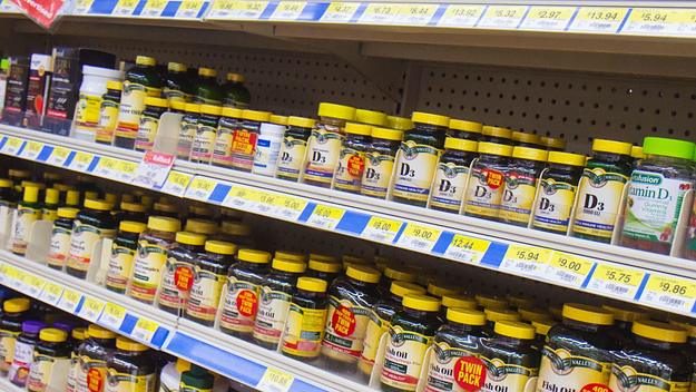 Supplements as seen in a Walmart