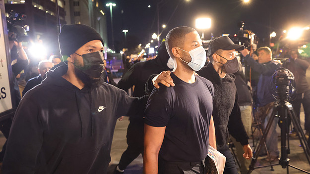 Jussie Smollett is released from the Cook County Department of Corrections detention center on March 16, 2022 in Chicago, Illinois.