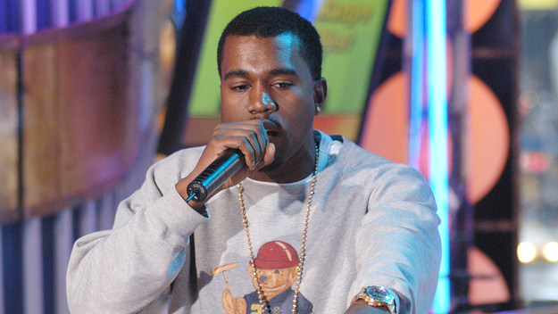Kanye West performs at MTV's 'TRL' in 2004