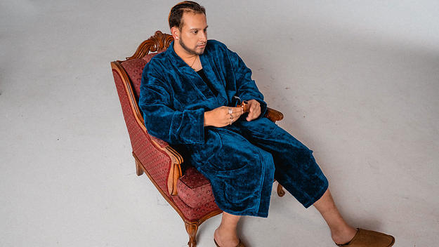 Vancouver rapper Kresnt poses in robe