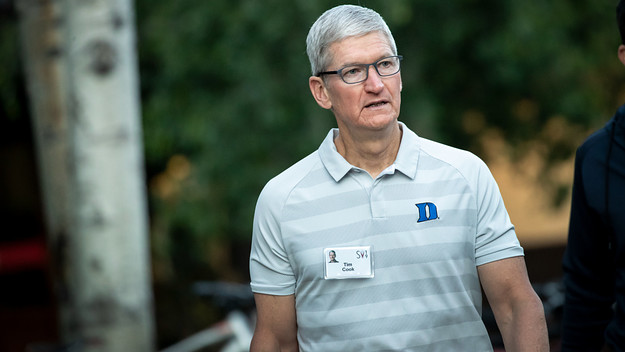 Tim Cook is seen walking outside