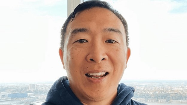 Andrew Yang poses for a selfie on Instagram