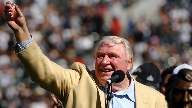 Former Oakland Raider coach John Madden displays his Pro Football Hall of Fame ring.