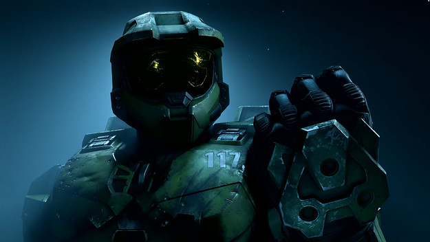 A screenshot from the latest trailer for 'Halo Infite' from Microsoft Game Studios and 343 Industries.