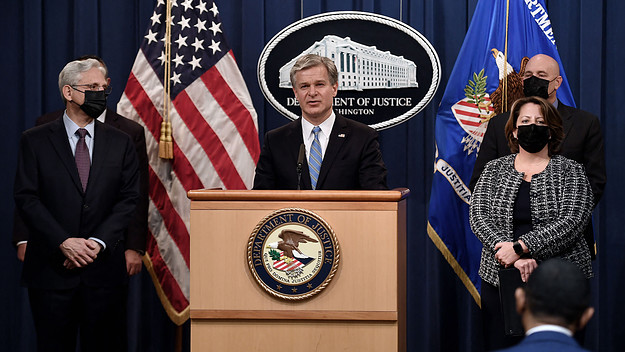 FBI director Christopher Wray discusses ransomware attacks in November, 2021.
