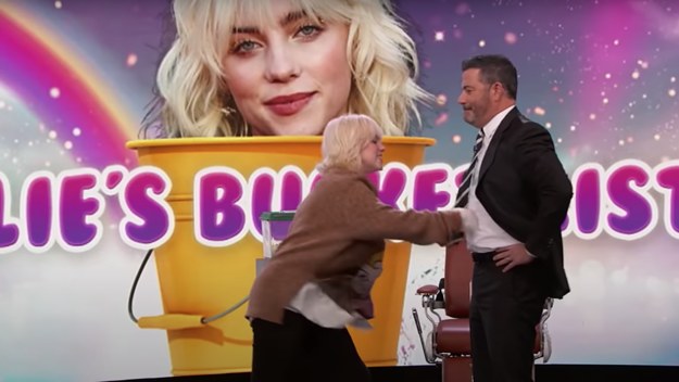 Billie Eilish punches Jimmy Kimmel on national television.