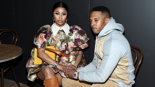 Nicki Minaj and Kenneth Petty sitting down.